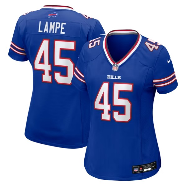 Women's Buffalo Bills #45 Brock Lampe Royal Team Game Jersey