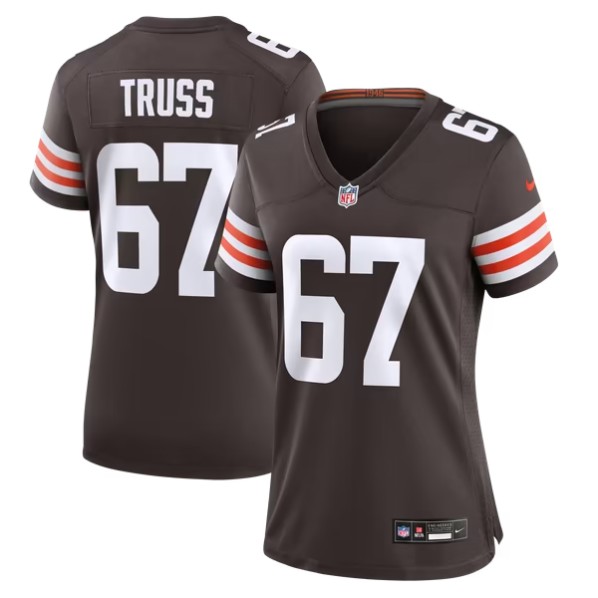 Women's Cleveland Browns #67 Xavier Truss Brown Team Stitched Game Jersey