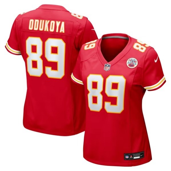 Women's Kansas City Chiefs #89 Thomas Odukoya Red Team Game Jersey