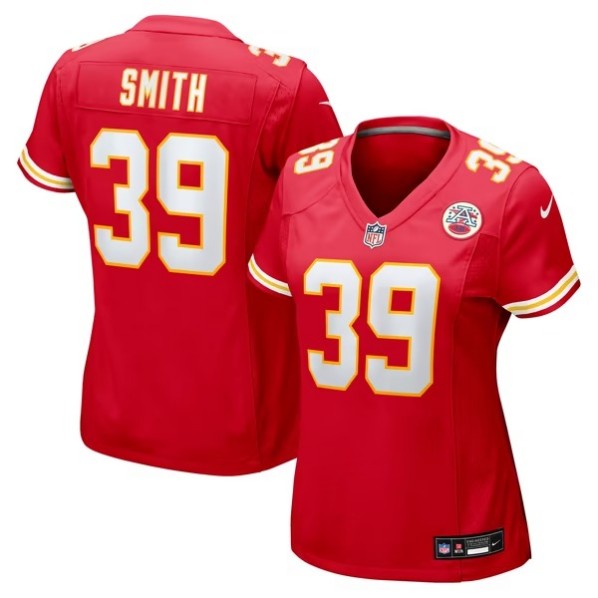 Women's Kansas City Chiefs #39 Melvin Smith Jr Red Team Game Jersey