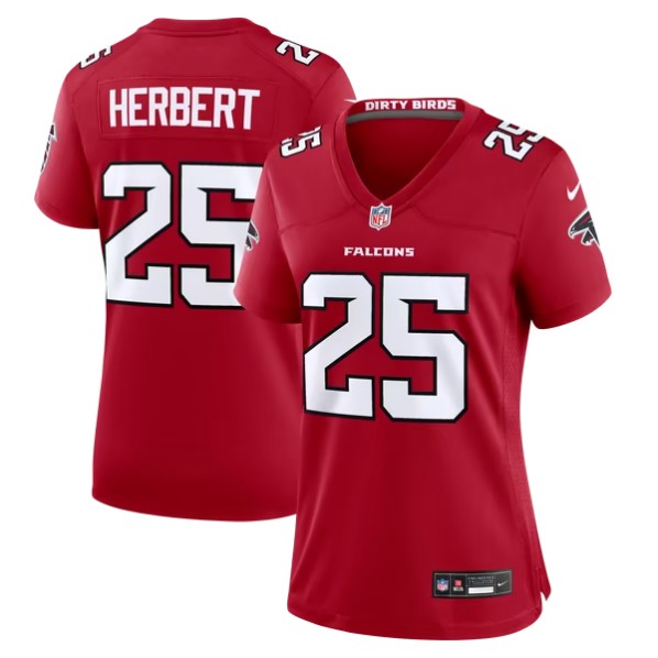 Women's Atlanta Falcons #25 Khalil Herbert Red Team Game Jersey