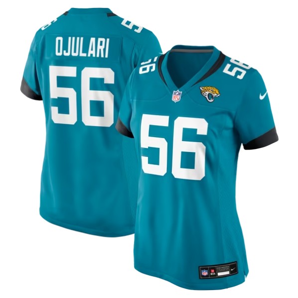 Women's Jacksonville Jaguars #56 BJ Ojulari Teal Team Game Jersey