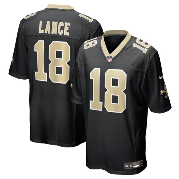 Men's New Orleans Saints #18 Bryce Lance Black Team Game Jersey
