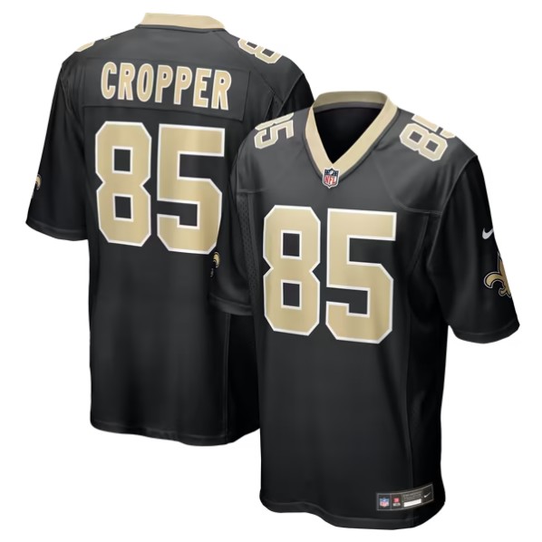 Men's New Orleans Saints #85 Jalen Cropper Black Team Game Jersey