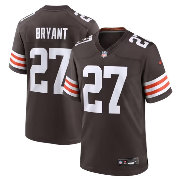 Men's Cleveland Browns #27 Myles Bryant Brown Team Stitched Game Jersey