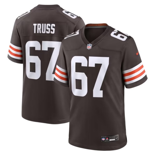 Men's Cleveland Browns #67 Xavier Truss Brown Team Stitched Game Jersey