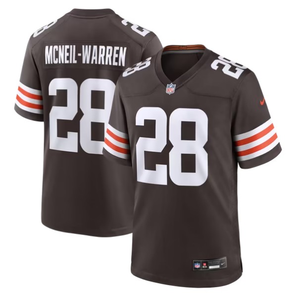 Men's Cleveland Browns #28 Emmanuel McNeil-Warren Brown Team Stitched Game Jersey