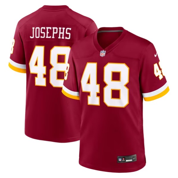 Men's Washington Commanders #48 Joshua Josephs Burgundy Team Game Jersey