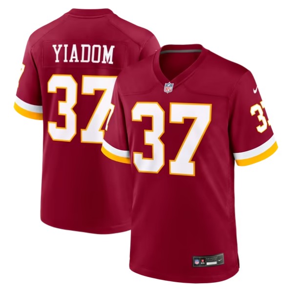 Men's Washington Commanders #37 Isaac Yiadom Burgundy Team Game Jersey