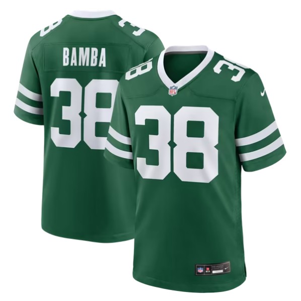 Men's New York Jets #38 Mory Bamba Legacy Green Team Game Jersey