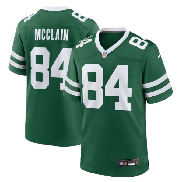 Men's New York Jets #84 Malik McClain Legacy Green Team Game Jersey