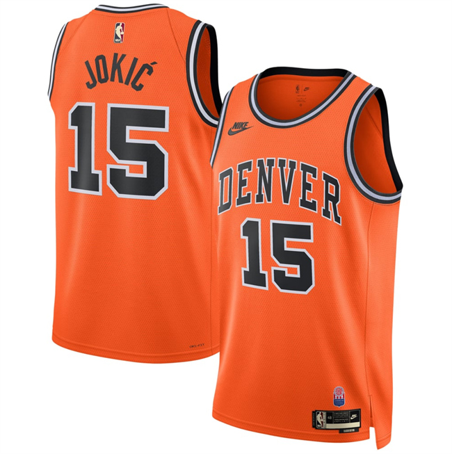 Men's Denver Nuggets #15 Nikola Jokic Orange 2026-27 Classic Edition Stitched Basketball Jersey