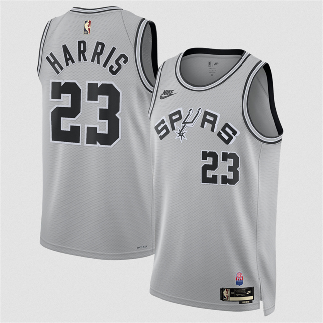 Men's San Antonio Spurs #23 Tobias Harris Silver 2026-27 Classic Edition Stitched Basketball Jersey