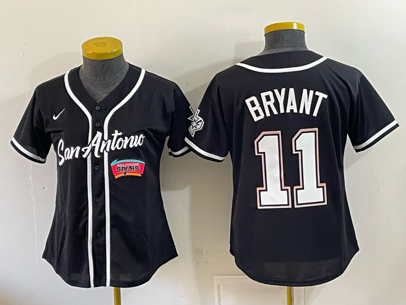 Youth San Antonio Spurs #11 Carter Bryant Black Stitched Baseball Jersey