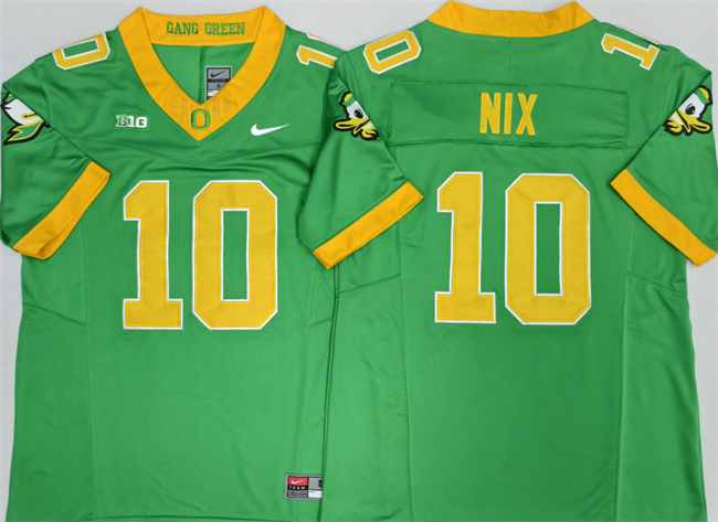 Men's Oregon Ducks #10 Bo Nix Green 2026 F.U.S.E. Stitched Jersey