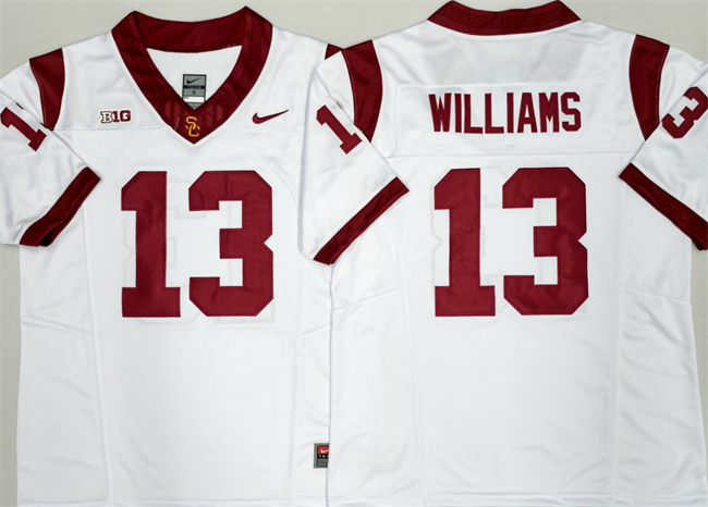 Men's USC Trojans #13 Caleb Williams F.U.S.E. White Stitched Jersey