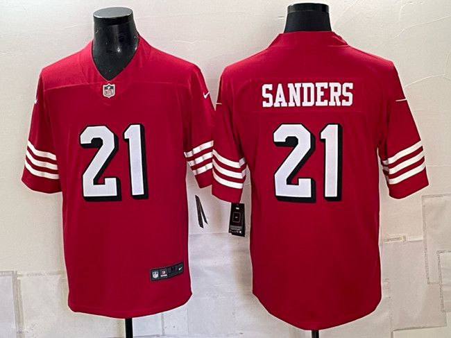 Men's San Francisco 49ers #21 Deion Sanders Red Vapor Untouchable Limited Stitched Jersey