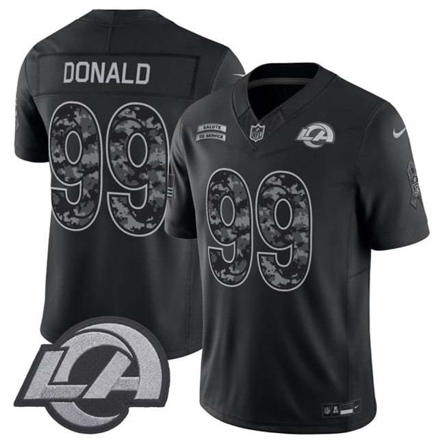 Men's Los Angeles Rams #99 Aaron Donald Black F.U.S.E. 2026 Salute to Service Limited Stitched Football Jersey