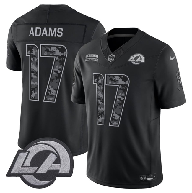 Men's Los Angeles Rams #17 Davante Adams Black F.U.S.E. 2026 Salute to Service Limited Stitched Football Jersey