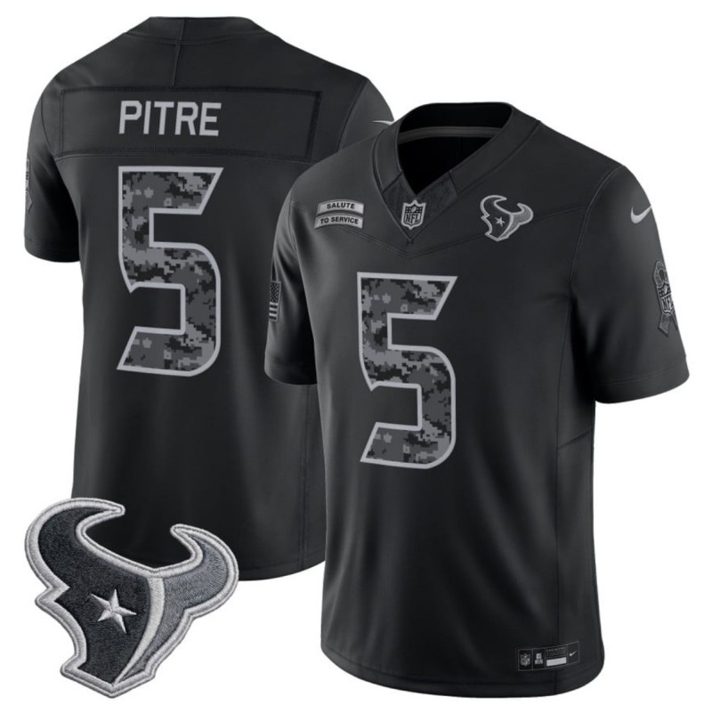 Men's Houston Texans #5 Jalen Pitre Black F.U.S.E. 2026 Salute to Service Limited Stitched Football Jersey