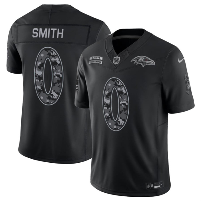 Men's Baltimore Ravens #0 Roquan Smith Black F.U.S.E. 2026 Salute to Service Limited Stitched Football Jersey