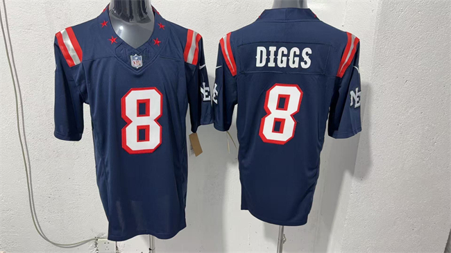 Men's New England Patriots #8 Stefon Diggs Navy F.U.S.E. Vapor Limited Stitched Football Jersey