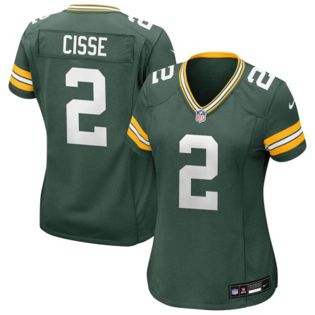 Women's Green Bay Packers #2 Brandon Cisse Green Game Jersey