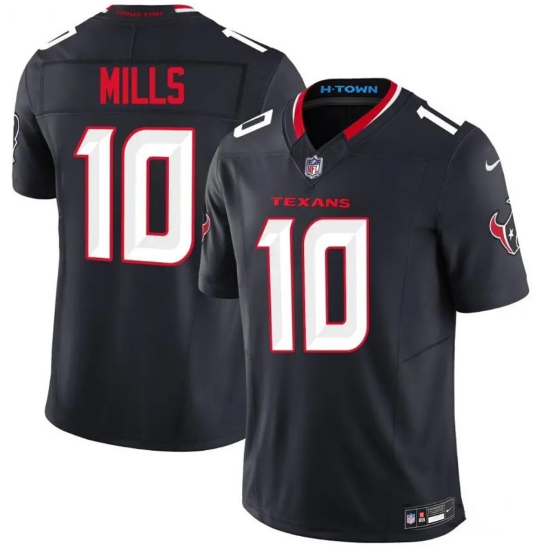 Men's Houston Texans #10 Davis Mills Navy 2nd Alternate 2026 F.U.S.E. Vapor Limited Stitched Football Jersey