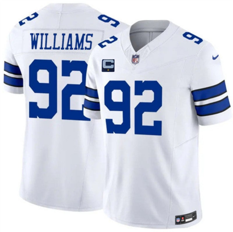 Men's Dallas Cowboys #92 Quinnen Williams White 2026 With 1-Star C Patch F.U.S.E Vapor Untouchable Limited Stitched Football Jersey