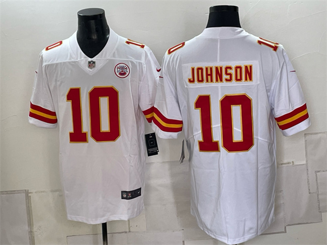 Men's Kansas City Chiefs #10 Emmett Johnson White 2026 Vapor Untouchable Limited Stitched Football Jersey