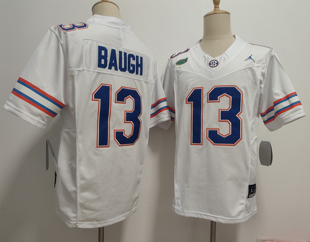 Men's Florida Gators #13 Jadan Baugh White F.U.S.E. Stitched Jersey