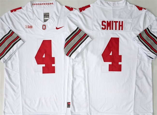 Men's Ohio State Buckeyes #4 Jeremiah Smith White F.U.S.E. Limited Stitched Jersey