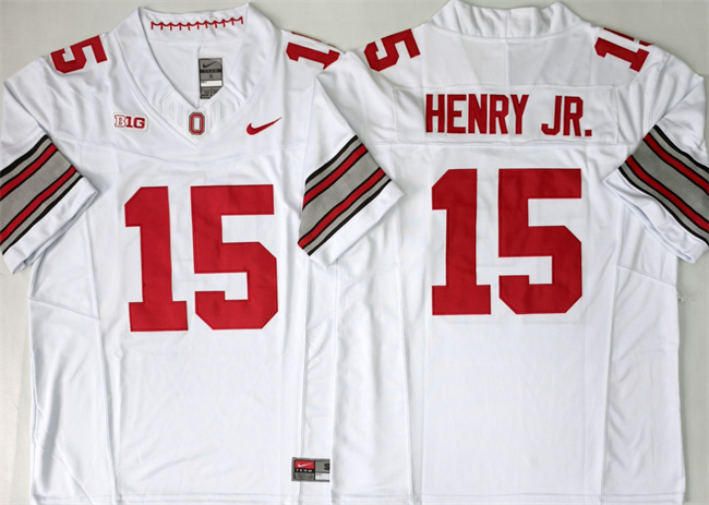 Men's Ohio State Buckeyes #15 Chris Henry Jr White 2026 F.U.S.E. Limited Stitched Jersey