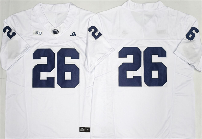 Men's Penn State Nittany Lions #26 Saquon Barkley White No Name F.U.S.E. Stitched Jersey