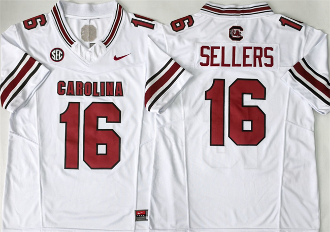 Men's South Carolina Fighting Gamecocks #16 LaNorris Sellers White 2026 F.U.S.E. Stitched Jersey