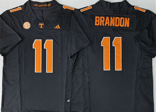 Men's Tennessee Volunteers #11 Faizon Brandon Black 2026 F.U.S.E. Stitched Jersey