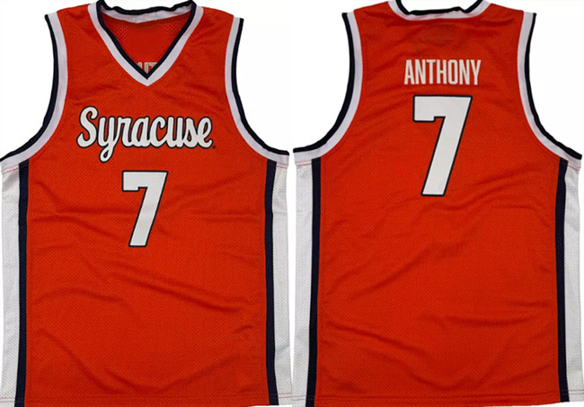 Men's Syracuse Orange #7 Kiyan Anthony Orange Stitched Jersey