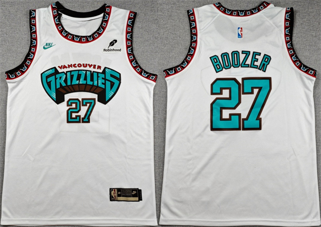 Men's Memphis Grizzlies #27 Cameron Boozer White 2026 Draft Stitched Jersey