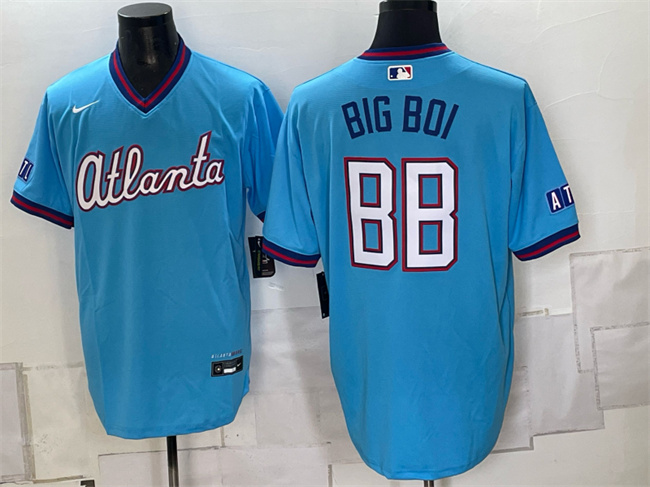 Men's Atlanta Braves Big Boi Blue 2026 City Connect Stadium Stitched Baseball Jersey