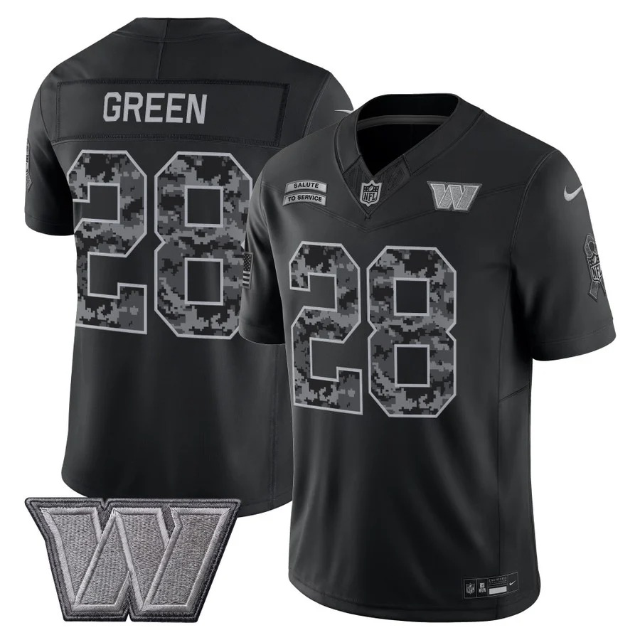 Men's Washington Commanders #28 Darrell Green Black F.U.S.E. 2026 Salute to Service Limited Stitched Football Jersey