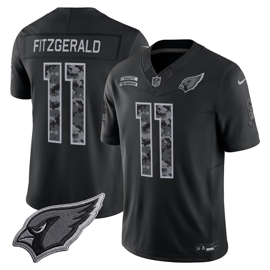 Men's Arizona Cardinals #11 Larry Fitzgerald Black F.U.S.E. 2026 Salute to Service Limited Stitched Football Jersey