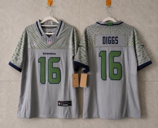 Men's Seattle Seahawks #16 Trevon Diggs Grey Rivalries Collection Nike Limited Jersey
