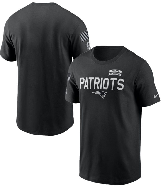 Men's New England Patriots Black 2026 Salute to Service Sideline Dri-FIT T-Shirt