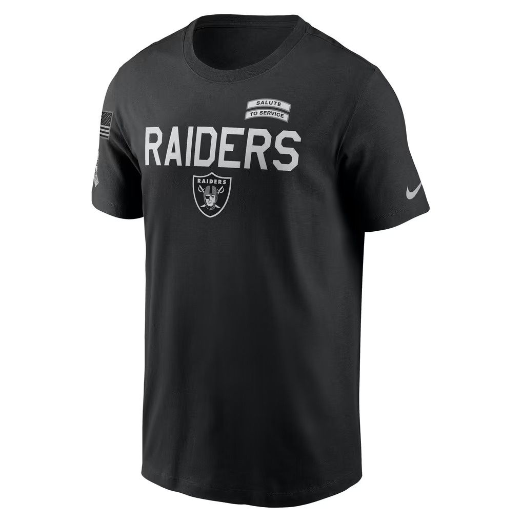 Men's Las Vegas Raiders Nike Black 2026 Salute to Service Sideline Dri-FIT T-Shirt