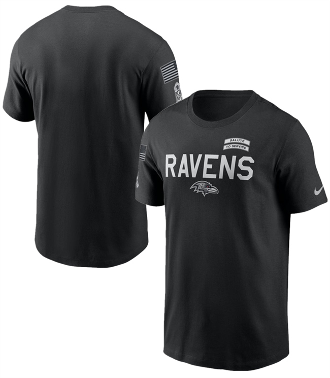 Men's Baltimore Ravens Black 2026 Salute to Service Sideline Dri-FIT T-Shirt