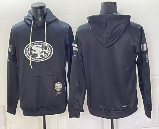 Men's San Francisco 49ers Black 2026 Salute to Service Club Fleece Pullover Stitched Hoodie