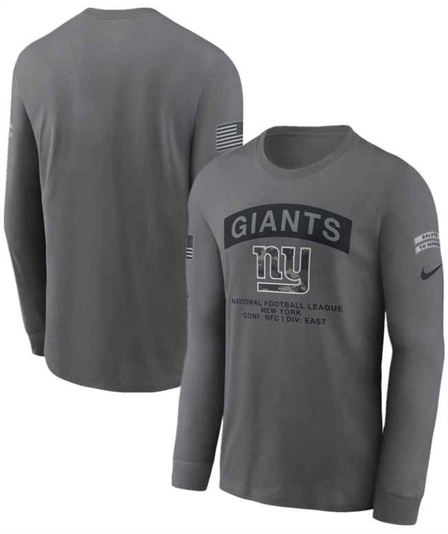 Men's New York Giants Gray 2026 Salute to Service Long Sleeve T-Shirt