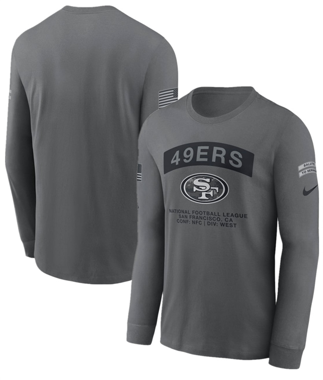 Men's San Francisco 49ers Gray 2026 Salute to Service Long Sleeve T-Shirt