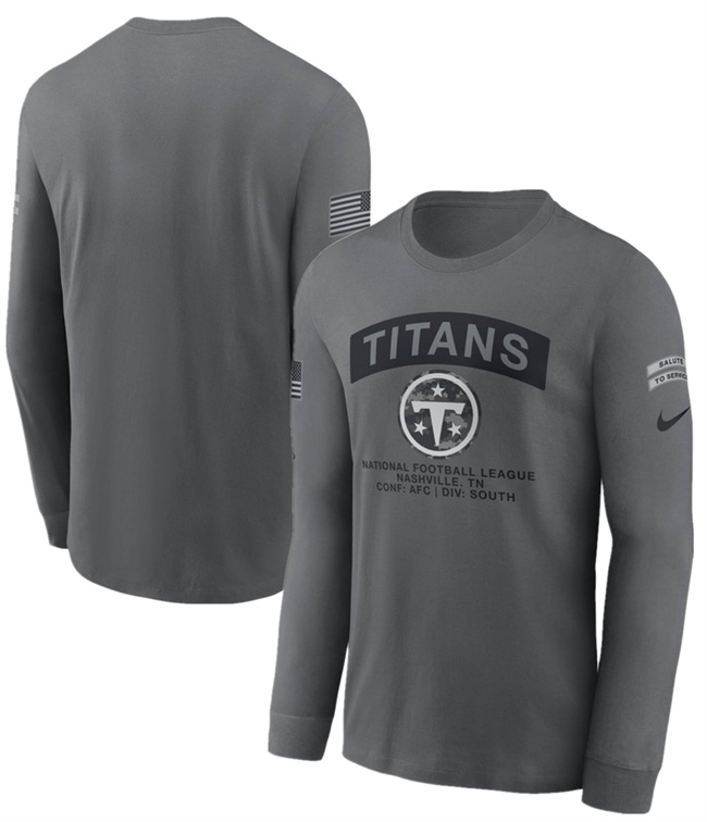 Men's Tennessee Titans Gray 2026 Salute to Service Long Sleeve T-Shirt