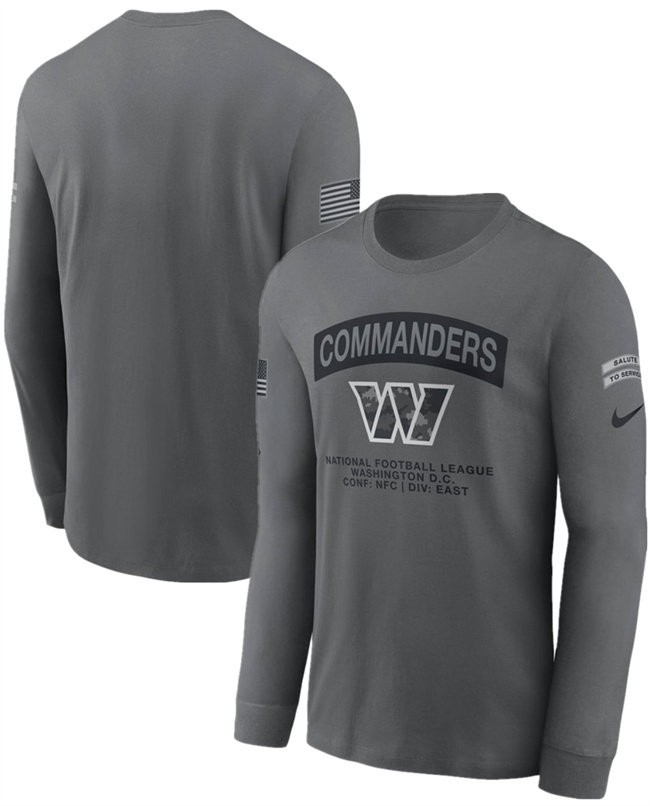 Men's Washington Commanders Gray 2026 Salute to Service Long Sleeve T-Shirt